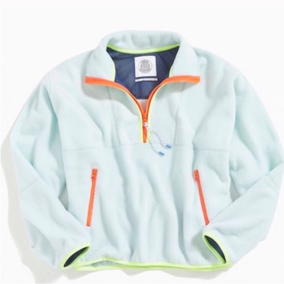 Urban Outfitters Ethan Fleece Half Zip Popover Jacket In Light Blue. NWOT! Sz S - Picture 7 of 9